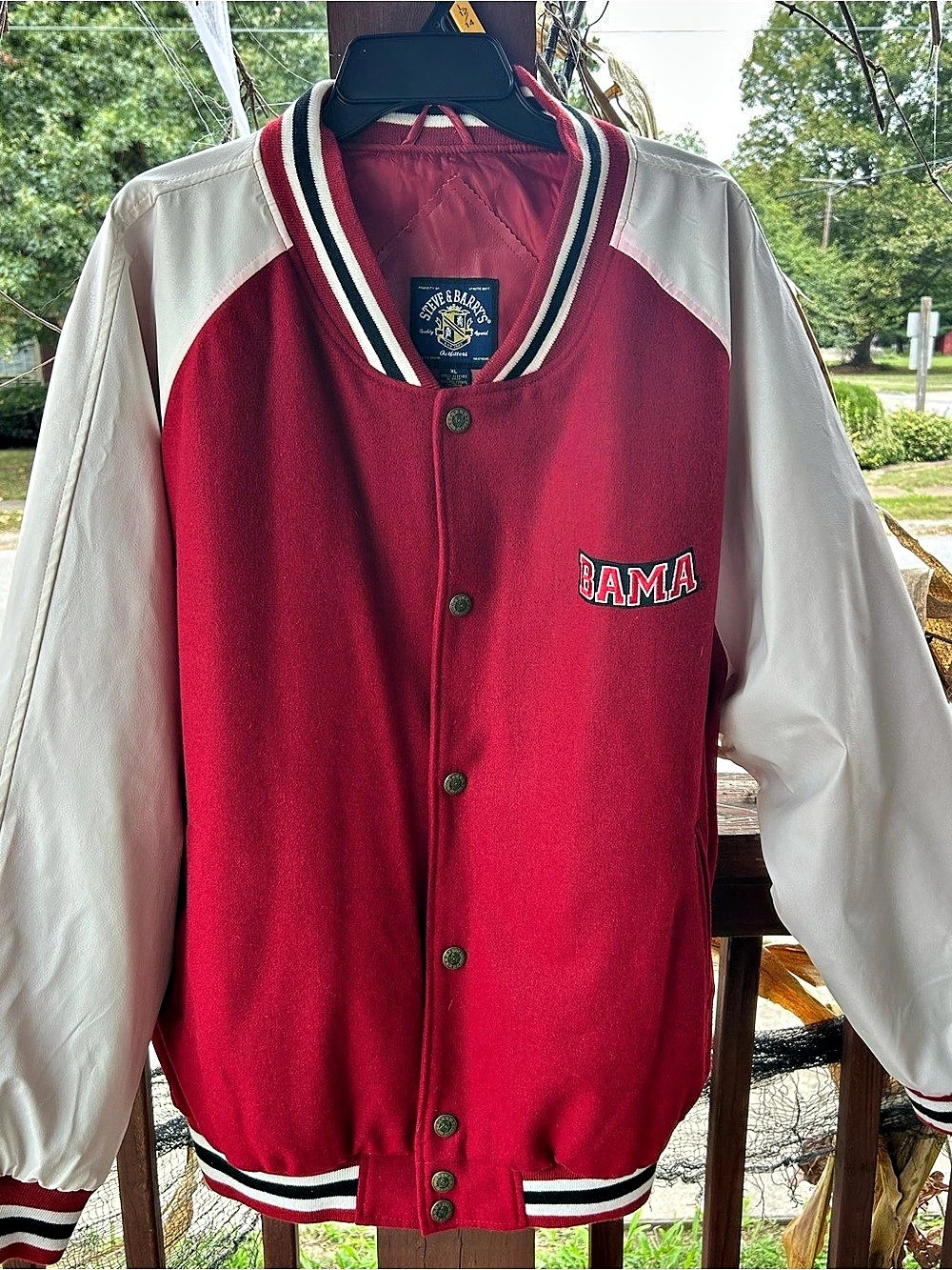 Steve & Barry's Alabama Crimson Tide varsity jacket Men's Red & White